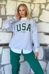 Bisiklet Yaka İçi Şardonlu Oversize Sweatshirt