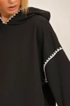 Kapüşonlu Çoban Dikişli Oversize Sweatshirt