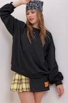 Bisiklet Yaka Oversize Basic Sweatshirt