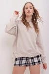 Crew Neck Oversize Basic Sweatshirt