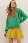 Crew Neck Oversize Basic Sweatshirt