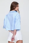 Crop Poplin Shirt With Envelope Pocket